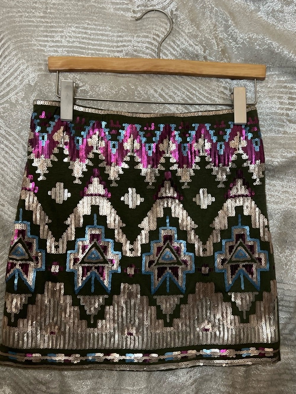 living doll Olive Mini Skirt with Pink, Blue & Silver Sequins